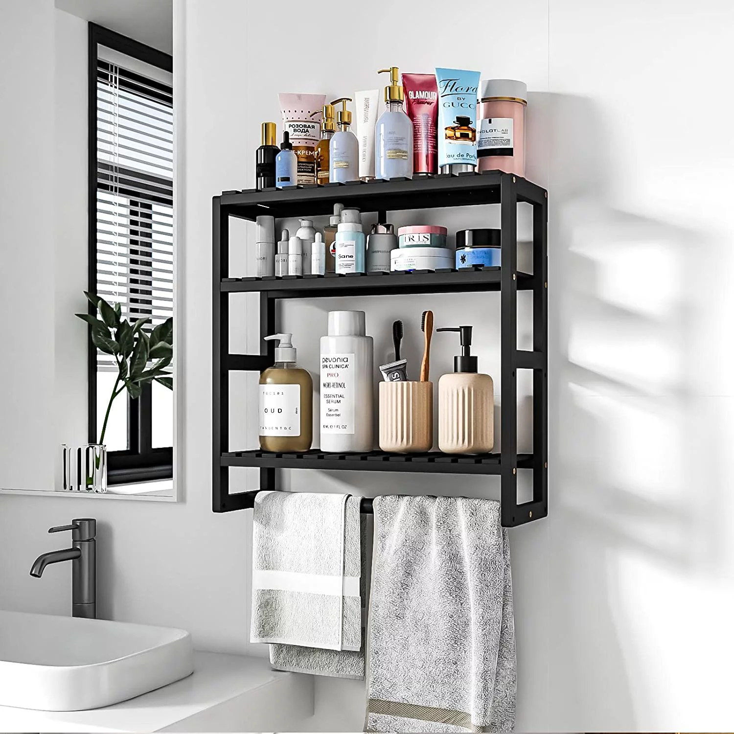 Iris 5 Shelf Organization Rack with Storage Adjustable Shelves