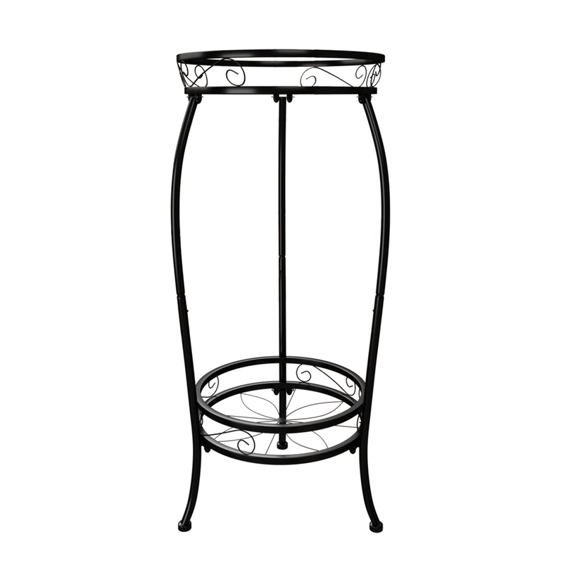 Bamworld Plant Stand Indoor Outdoor,Tall Black Metal Rustproof Stable Plant Stands,2 Tier 27.1 inch Multiple Plant Rack Holder Rack Flower Pot Stand Heavy Duty Plant Shelf