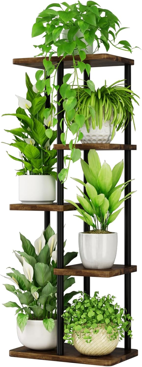 plant stand indoor multiple plants Bamworld Corner Plant Stand Indoor 5 Tier Metal Plant Shelf Brown Plan