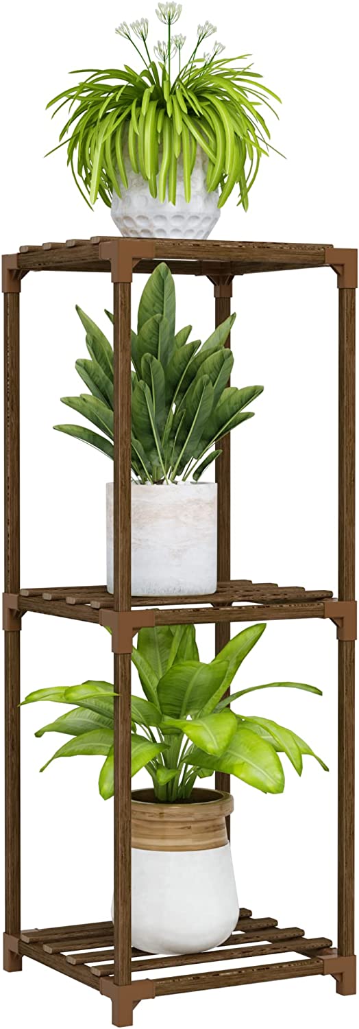 single plant stands indoor Bamworld Plant Stand Indoor 3 Tier Plant Shelf Outdoor Corner Plant Ho