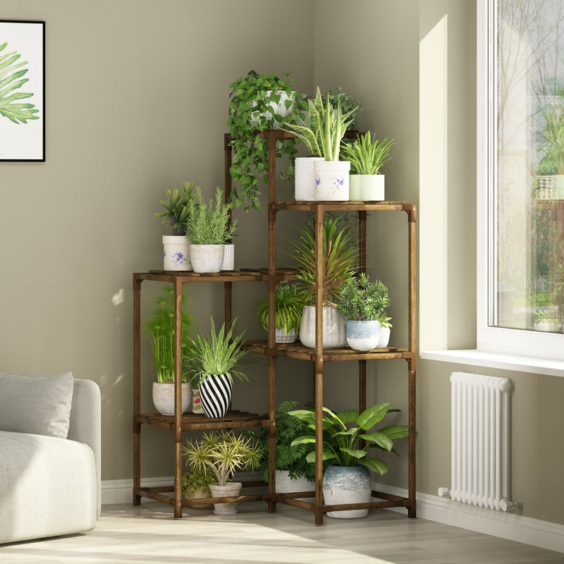 Corner Plant Stands for Indoor and  Patio Balcony Garden