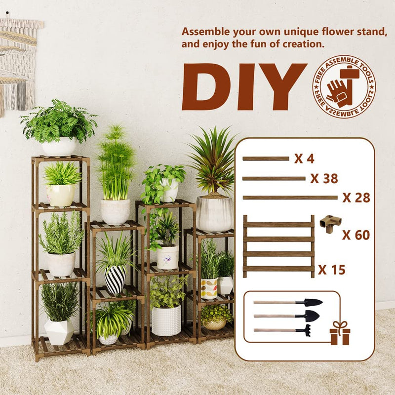 Bamworld 5 Sets of Package Plant Stand Combo Indoor Plant Stand Outdoor Plant Stand for Living Room Balcony Garden