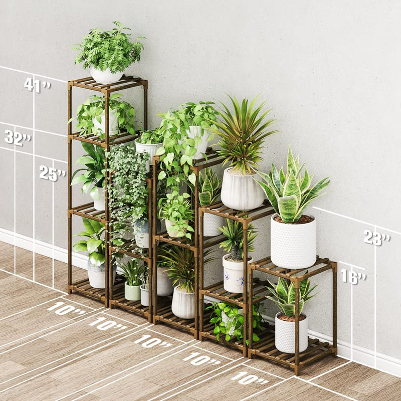 Bamworld 5 Sets of Package Plant Stand Combo Indoor Plant Stand Outdoor Plant Stand for Living Room Balcony Garden
