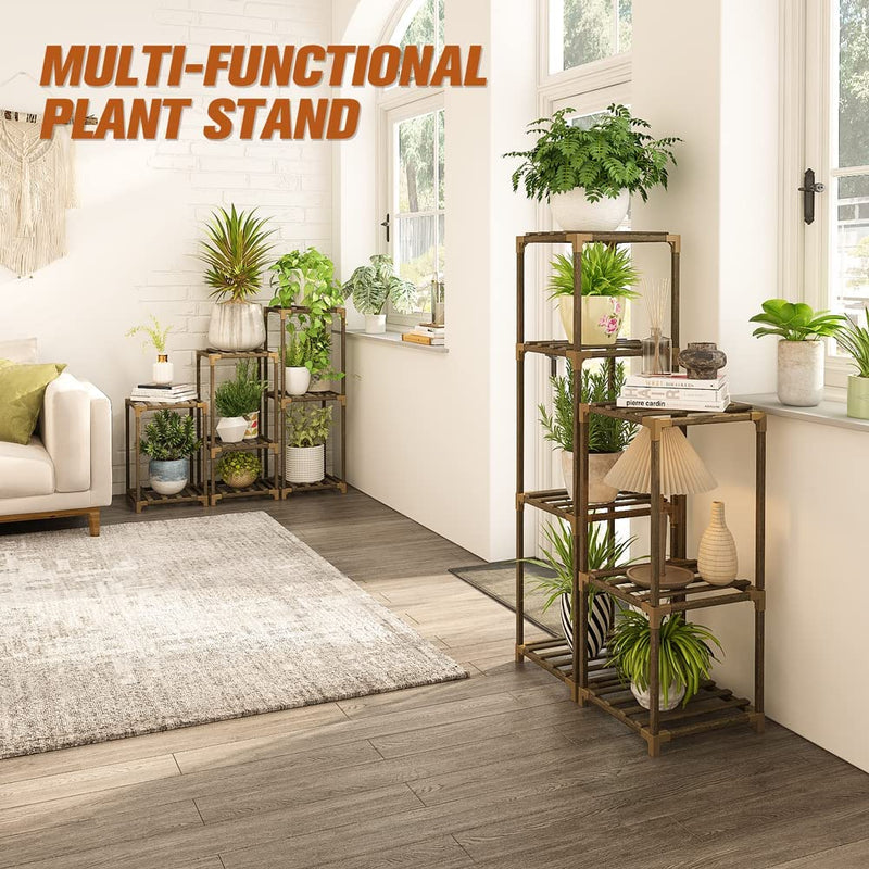 Bamworld 5 Sets of Package Plant Stand Combo Indoor Plant Stand Outdoor Plant Stand for Living Room Balcony Garden