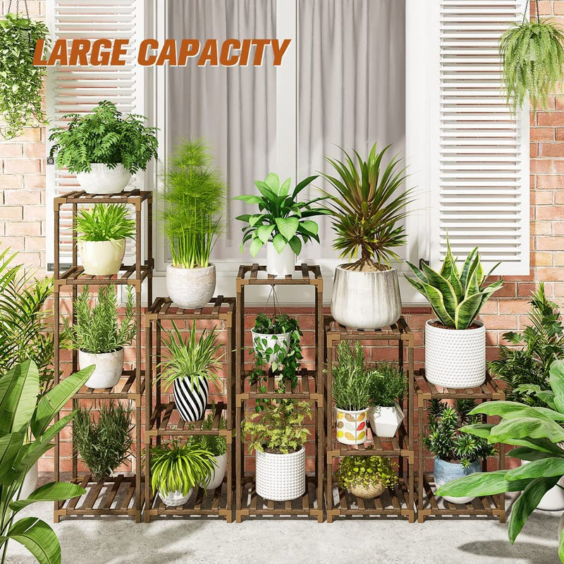 Bamworld 5 Sets of Package Plant Stand Combo Indoor Plant Stand Outdoor Plant Stand for Living Room Balcony Garden