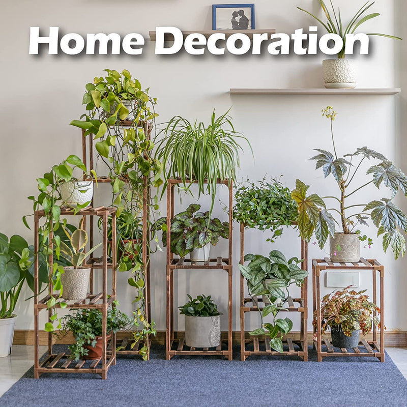 Bamworld 5 Sets of Package Plant Stand Combo Indoor Plant Stand Outdoor Plant Stand for Living Room Balcony Garden