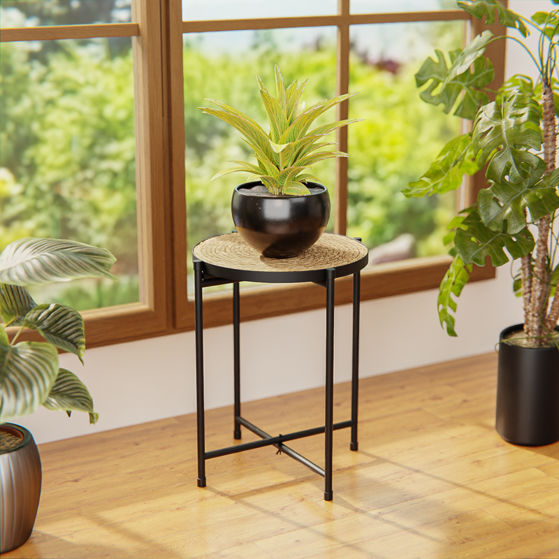 Plant Stand Indoor Outdoor, Round Modern Metal Plant Shelf Corner, Small Round Plant table Tall Plant Stand Flower Stand,Tall Holder for Flower Pots for Patio Porch Balcony Garden(Round)