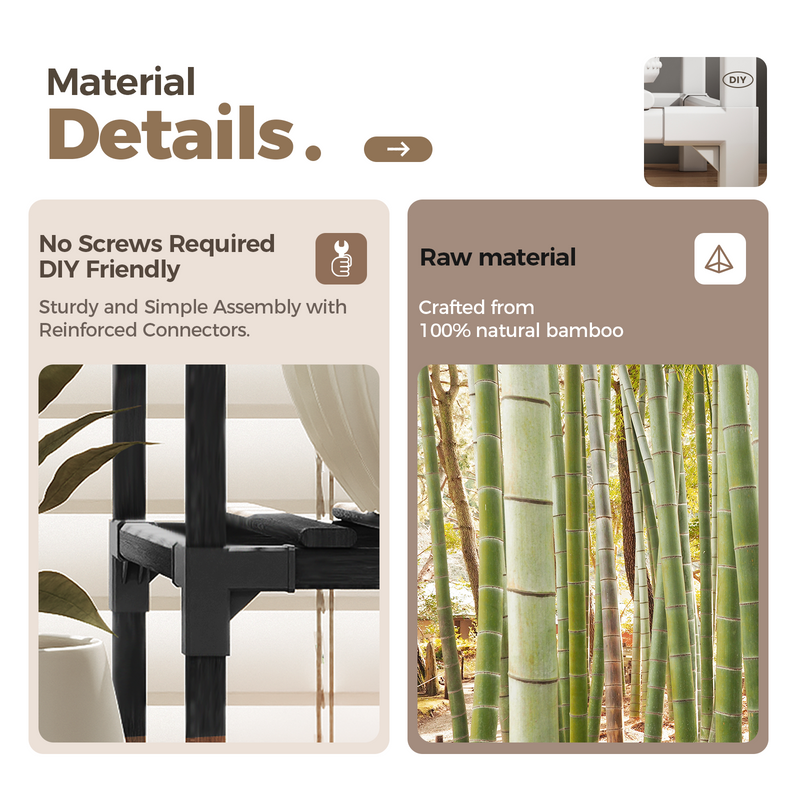 Bamworld Plant Stand Outdoor Black Tall Plant Shelf Indoor Tiered Plant Table for Multiple Plants 11 Pots Large Plant Rack Wood Plant Table for Window Garden Balcony Living Room