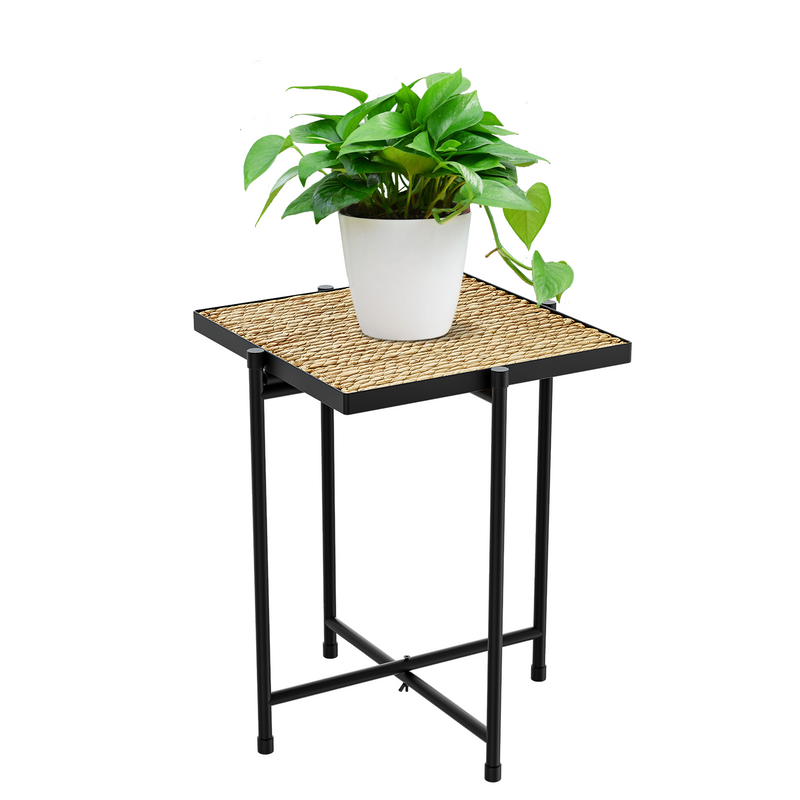 Plant Stand Indoor Outdoor, Round Modern Metal Plant Shelf Corner, Small Round Plant table Tall Plant Stand Flower Stand,Tall Holder for Flower Pots for Patio Porch Balcony Garden (Square)