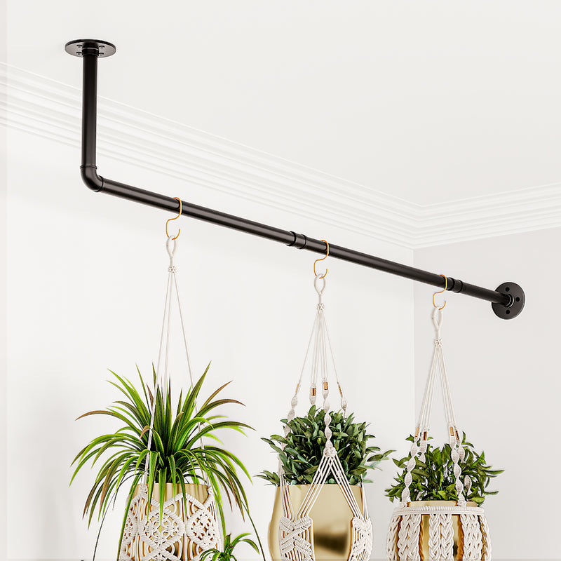 indoor ceiling plant hangers Bamworld L-Shaped Hanging Planters for Indoor Plants Plant Hanger for
