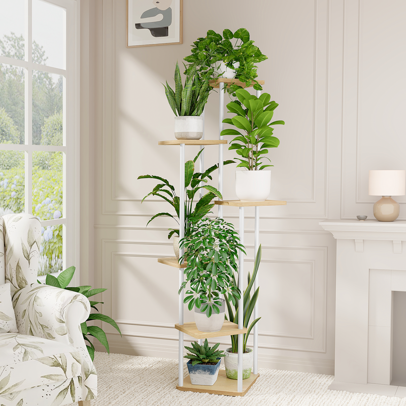 multiple plant stand indoor Bamworld Tall Plant Stand Indoor 6 Tier Metal Plant Shelf for Multiple