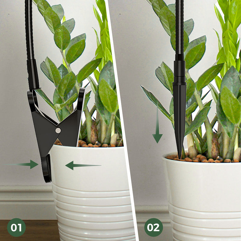 JF Grow Lights for Indoor Plants Full Spectrum, LED Grow Light with Timer & 5 Brightness Levels, Clip-On Plant Lamp with Adjustable Gooseneck for Seedlings, Herbs, and Houseplants