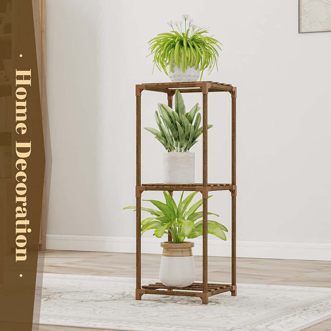 3 tier plant stand indoor Bamworld Plant Stand Indoor 3 Tier Plant Shelf Outdoor Corner Plant Ho