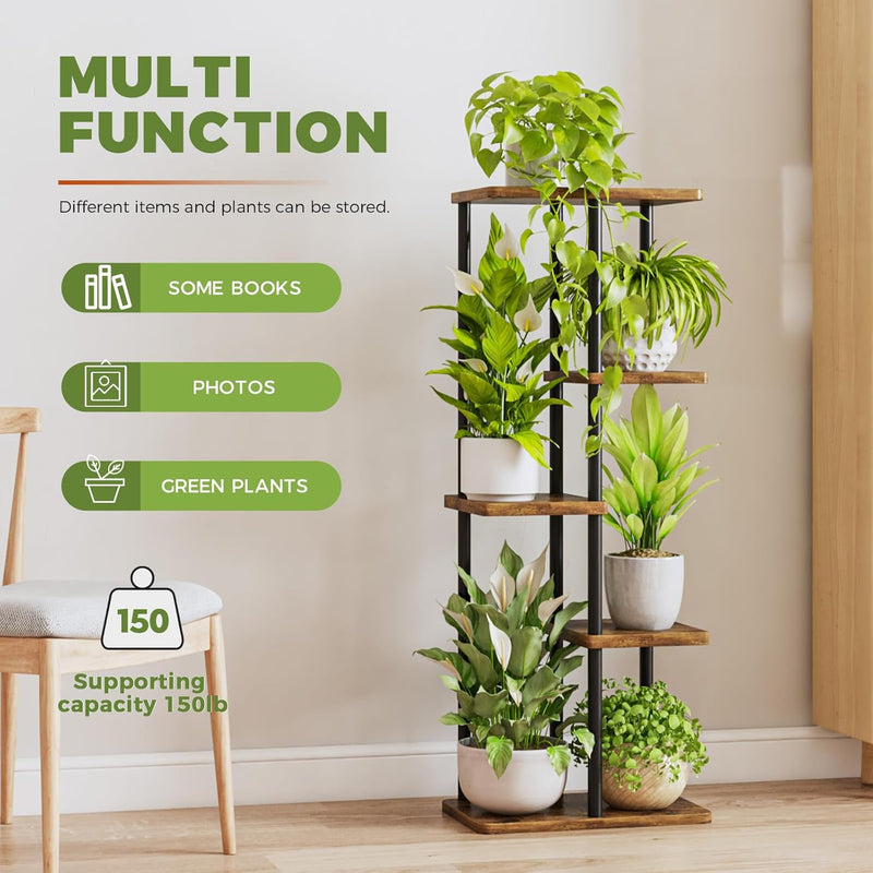 plant pots stand indoor Bamworld Corner Plant Stand Indoor 5 Tier Metal Plant Shelf Brown Plan