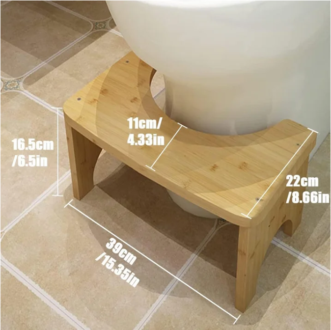 Bamworld Toilet Stool for Adults, 6.5" Poop Stool, Bathroom Toilet Potty Stool with Non-Slip Mat for Adults Children imple Design Healthy Portable Adult Toilet Poop Stool(Wood)