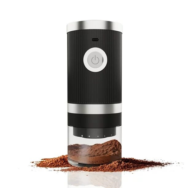 Electric Coffee Grinder Spice Grinder Portable One Button Control Coffee Bean Grinder Core Espresso Grinder Strong power Uniform grinding Adjustable Thickness USB-Rechargeable (Black)