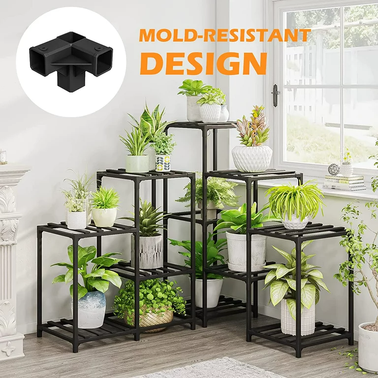 plant stand indoor black Bamworld Outdoor Plant Stand Indoor Black Corner Plant Shelf 5-Tier 11