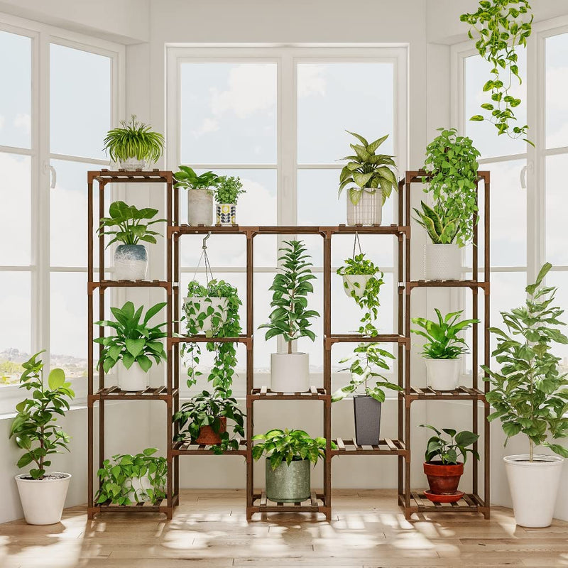 hanging plant stands for indoors Bamworld Large Plant Stand Indoor Tall Plant Shelf Outdoor Hanging Pla