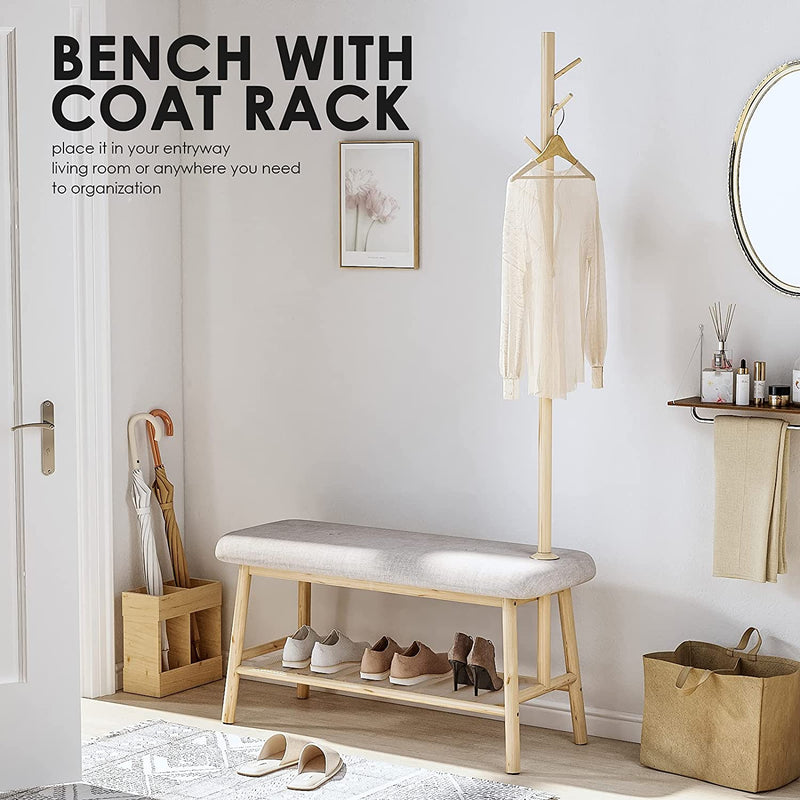Coat Rack and Shoe Bench for Entryway