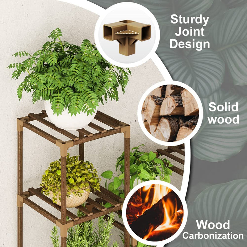 Bamworld 5 Sets of Package Plant Stand Combo Indoor Plant Stand Outdoor Plant Stand for Living Room Balcony Garden