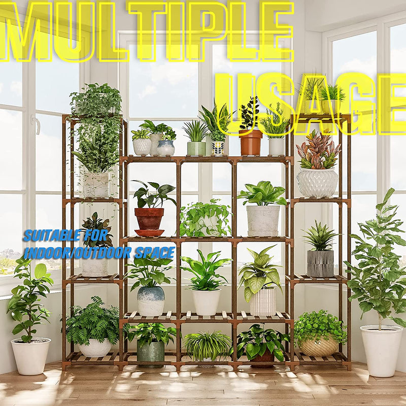 multiple plant stand indoor Bamworld Large Plant Stand Indoor Outdoor Plant Shelves Indoor Plant H