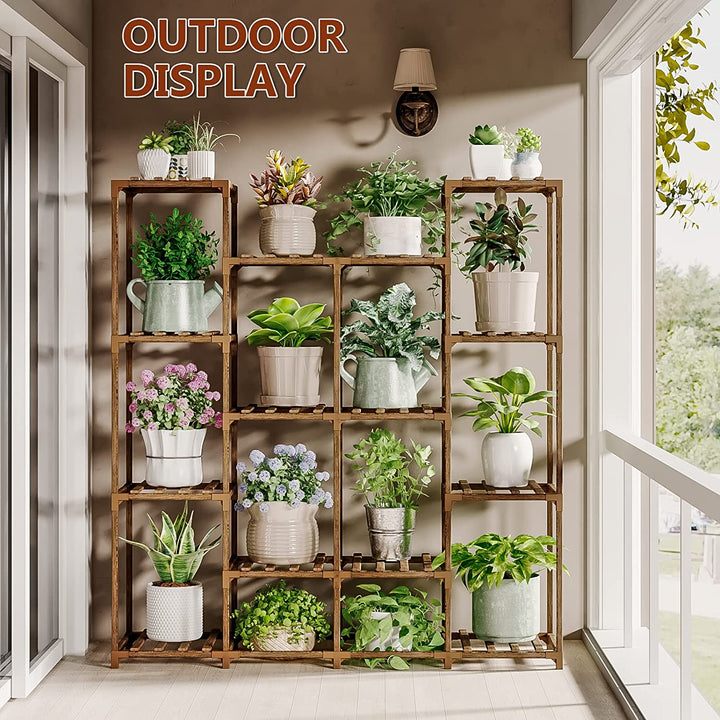 fancy indoor plant stands Bamworld Plant Stand Indoor Plant Shelf Tall Plant Stands 14 Potted Ou