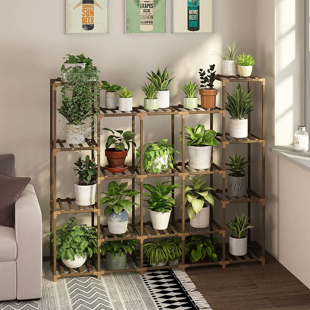 Bamworld Large Plant Stand Indoor Outdoor Plant Shelves Indoor Plant H