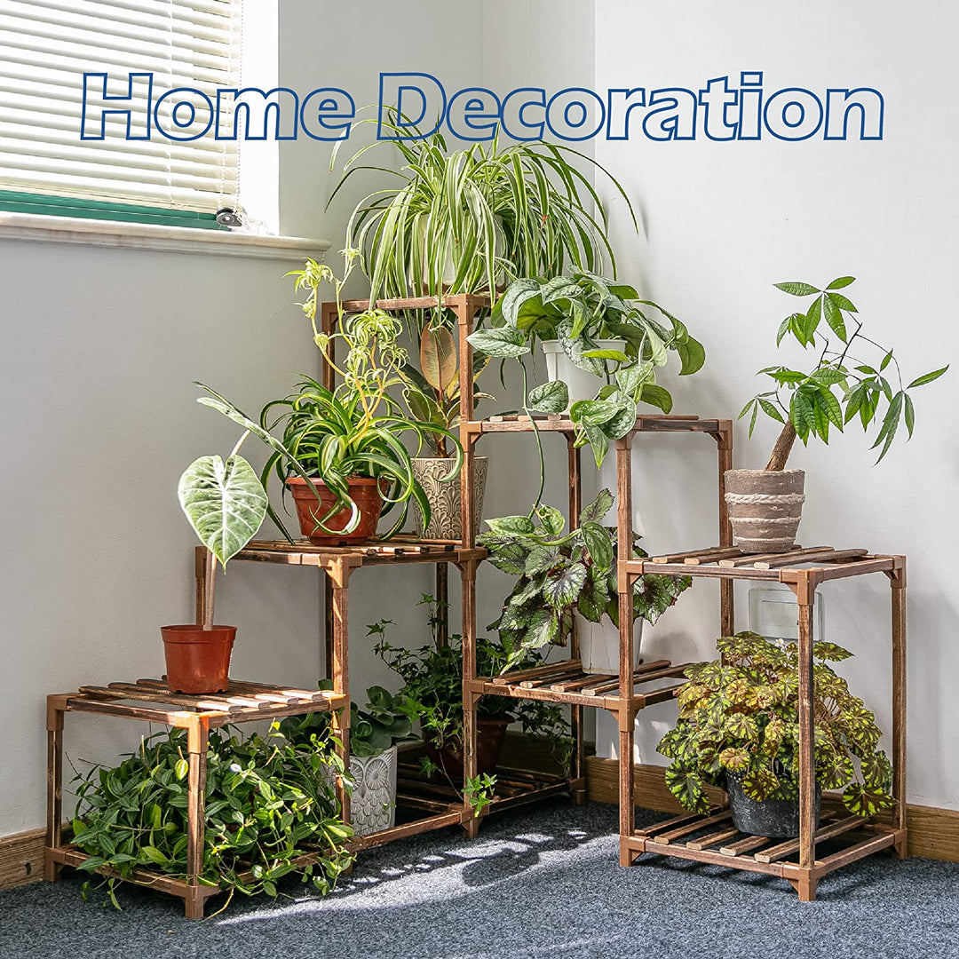 corner house plant stand Bamworld Corner Plant Stand Indoor Wood Outdoor Plant Shelf for Multip