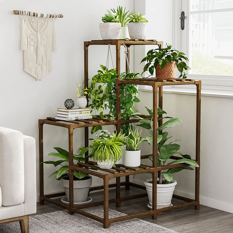 tall wooden plant stands indoor Bamworld Corner Plant Stand Indoor Outdoor Corner Plant Shelf Tall Woo