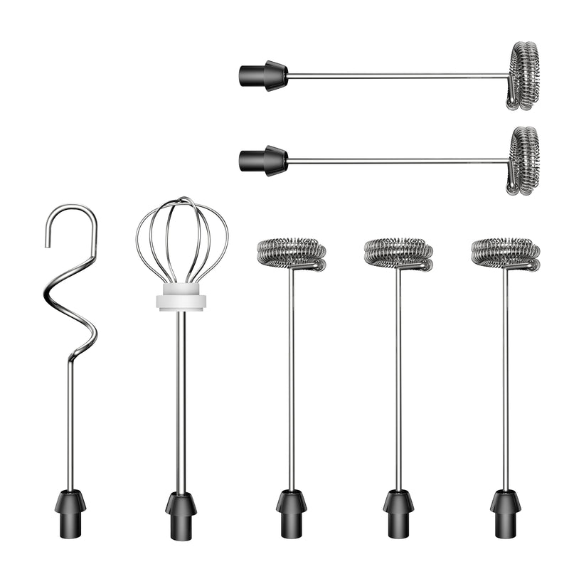 Milk Frother Replacements 5pcs Spring Whisk, 1pc Hook Whisk, 1pc Egg Whisk